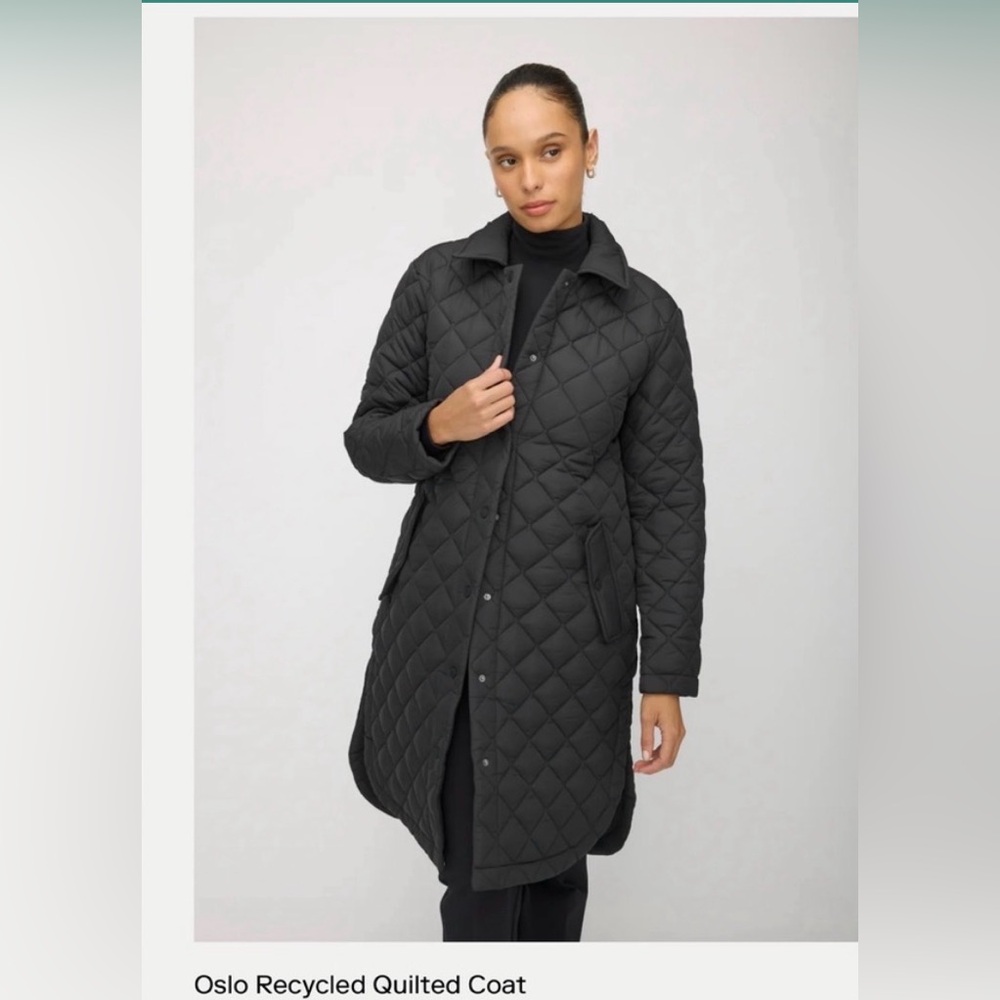 NWT Kit and Ace Oslo Black Quilted Long Coat